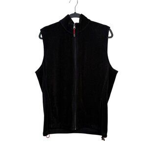 Woolrich Mens Black Fleece Vest Size Large Full Zip Gorpcore Outdoors